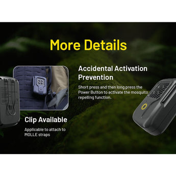 Nitecore EMR40 USB-C Rechargeable Portable Electronic Insect Repeller - Uses 7800mAh Li-ion Battery Pack