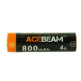 Acebeam ARC14500N-800 14500 800mAh 3.7V Protected Lithium Ion (Li-Ion) Button Top Battery with Built-in Micro USB Charging Port and USB to Micro USB Charging Cable