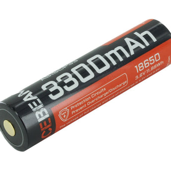 Acebeam 18650 3300mAh 3.6V Protected High-Drain Lithium Ion (Li-ion) Button Top Battery