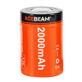 Acebeam 26350 2000mAh 3.7V Protected Lithium Ion (Li-ion) Button Top Battery with Built-In Micro USB Charge Port