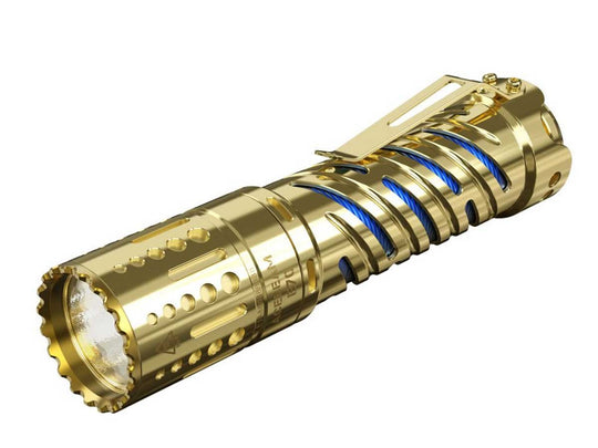 Acebeam E70-BR High-Output USB-C Rechargeable LED Flashlight - CREE XHP70.2 - 4600 Lumens - 6500K, 5000k - Uses 1 x 21700 - Cool White, Neutral White - Brass