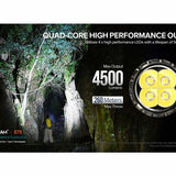 Acebeam E75 USB-C Rechargeable LED Flashlight Informational Slide - 4500 Lumens Max Output, 260 Meters Max Throw