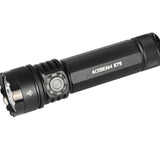 Acebeam E75 USB-C Rechargeable LED Flashlight - Cool White or High CRI LED Options - Includes 1 x 21700 - Anodized Black, Grey, Teal, Green, or MAO Gray Marbling