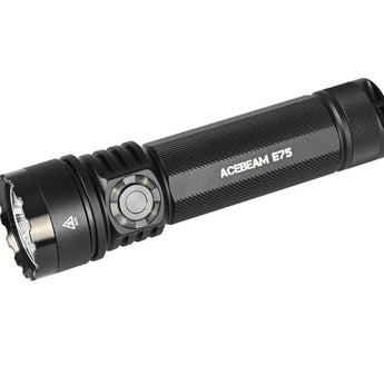 Acebeam E75 USB-C Rechargeable LED Flashlight - Cool White or High CRI LED Options - Includes 1 x 21700 - Anodized Black, Grey, Teal, Green, or MAO Gray Marbling