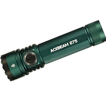 Acebeam E75 USB-C Rechargeable LED Flashlight - Cool White or High CRI LED Options - Includes 1 x 21700 - Anodized Black, Grey, Teal, Green, or MAO Gray Marbling