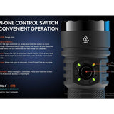 Acebeam E75 USB-C Rechargeable LED Flashlight - Cool White or High CRI LED Options - Includes 1 x 21700 - Anodized Black, Grey, Teal, Green, or MAO Gray Marbling