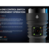 Acebeam E75 USB-C Rechargeable LED Flashlight - Cool White or High CRI LED Options - Includes 1 x 21700 - Anodized Black, Grey, Teal, Green, or MAO Gray Marbling