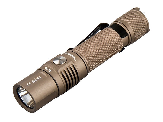 Acebeam EC35 LED Flashlight - CREE XPL HD - 1200 Lumens - Uses 1 x 18650 or 2 x CR123A - Tan