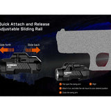 Acebeam G10 LED Weapon Light - 600 Lumens - Luminus SFT-25R - Includes 1 x 16340 with USB-C Charging Port - Black or Micro-Arc Oxidation (MAO) Gray Marbling