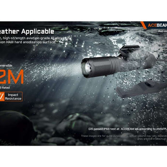 Acebeam G15 LED Weapon Light - 1800 Lumens - Luminus SFT-40 - Includes 1 x USB-C Rechargeable 18650