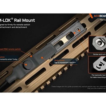 Acebeam G15 LED Weapon Light - 1800 Lumens - Luminus SFT-40 - Includes 1 x USB-C Rechargeable 18650