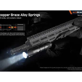 Acebeam G15 LED Weapon Light - 1800 Lumens - Luminus SFT-40 - Includes 1 x USB-C Rechargeable 18650