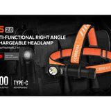Acebeam H15-V2 USB-C Rechargeabl;e LED Headlamp - 2800 Lumens - Includes 1 x 18650