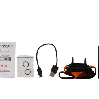 Acebeam H16 Lightweight LED Headlamp - Includes 1 x USB-C Rechargeable 14500 - 900 to 650 Lumens - 6500K to 5000K Color Temperature