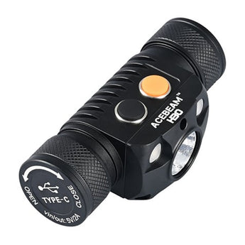 Acebeam H30 R & G USB-C Rechargeable Headlamp - CREE XHP70.2 LED - 4000 Lumens - Cool White or Neutral White - Uses 1 x 21700 (included)