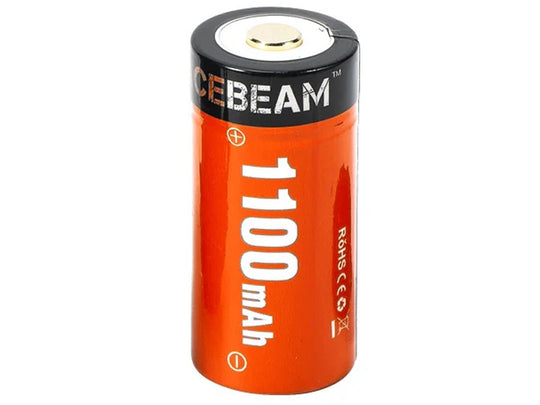 Acebeam 18350 1100mAh 3.6V Lithium Ion (Li-ion) Button Top Battery with Micro USB Charging Port - Bulk
