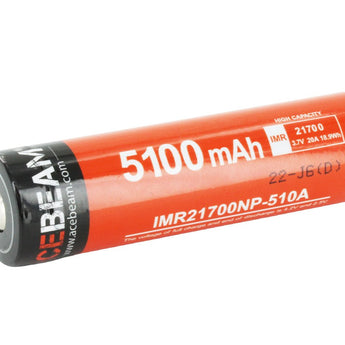 Acebeam IMR 21700 5000mAh 3.7V Protected High-Drain 15A Lithium Ion (Li-ion) Button Top Battery