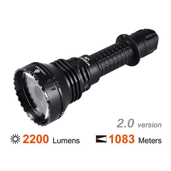 Acebeam L19 2.0 Long Range LED Flashlight - 2200 Lumens - Includes 1 x 21700 - White or Green LEDs