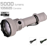 Acebeam L35 V2.0 LED Flashlight - 5000 Lumens - CREE XHP70.3 Hi - Includes 1 x USB-C Rechargeable 21700 - Anodized Black, Green, Blue or Micro-Arc Oxidation (MAO) Gray Marbling