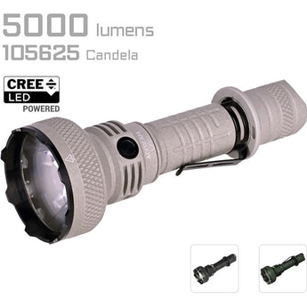 Acebeam L35 V2.0 LED Flashlight - 5000 Lumens - CREE XHP70.3 Hi - Includes 1 x USB-C Rechargeable 21700 - Anodized Black, Green, Blue or Micro-Arc Oxidation (MAO) Gray Marbling