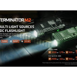 Acebeam Terminator M2 LED Flashlight - 2000-Lumen High CRI Black or 3200-Lumen Cool White OD Green - Includes 1 x USB-C Rechargeable 18650
