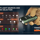 Acebeam Terminator M2 LED Flashlight - 2000-Lumen High CRI Black or 3200-Lumen Cool White OD Green - Includes 1 x USB-C Rechargeable 18650