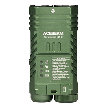 OD Green Acebeam M2-X with RGB LED Flashlight - Vertical Front View