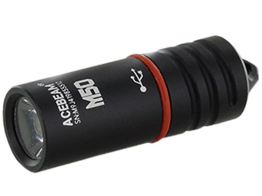 Acebeam M50 Rechargeable LED Keylight - Nichia 219C LED - 200 Lumens - Includes Built In Li-ion Battery Pack - Aluminum