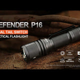 Acebeam Defender P16 USB-C Rechargeable LED Flashlight - 1800 Lumens - Luminus SFT40 - Includes 1 x 18650 - Black or Gray