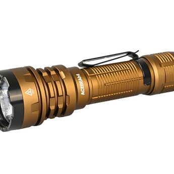 Acebeam Defender P17 Dual-Switch LED Flashlight - 4900 Lumens - CREE XHP70.3 HI - Includes 1 x USB-C Rechargeable 21700 - Black, Grey, OD Green, and Desert Sand