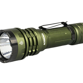 Acebeam Defender P17 Dual-Switch LED Flashlight - 4900 Lumens - CREE XHP70.3 HI - Includes 1 x USB-C Rechargeable 21700 - Black, Grey, OD Green, and Desert Sand