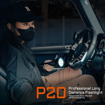 Acebeam P20 USB-C Rechargeable LED Searchlight - 5500 Lumens - Luminus SBT-90.2 or SFT-90X - Includes High-Capacity Li-ion Battery Pack