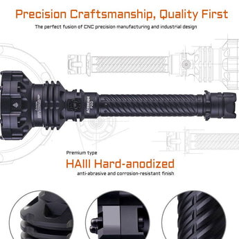 Acebeam P20 USB-C Rechargeable LED Searchlight - 5500 Lumens - Luminus SBT-90.2 or SFT-90X - Includes High-Capacity Li-ion Battery Pack