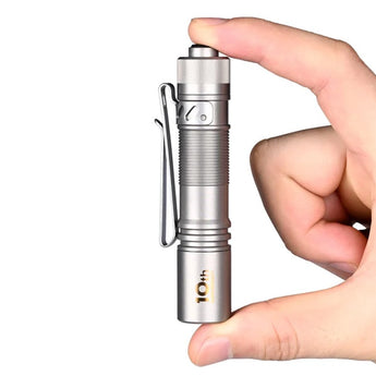 Acebeam Pokelit AA LED Flashlight - 500 Lumens - Nichia 519A - High CRI - Includes 1 x USB-C Rechargeable 14500 - Copper or Titanium - Copper, Damascus, or 10th Anniversary Edition