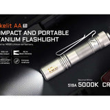 Acebeam Pokelit AA LED Flashlight - 500 Lumens - Nichia 519A - High CRI - Includes 1 x USB-C Rechargeable 14500 - Copper or Titanium - Copper, Damascus, or 10th Anniversary Edition