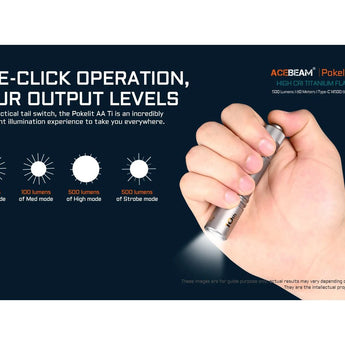 Acebeam Pokelit AA LED Flashlight - 500 Lumens - Nichia 519A - High CRI - Includes 1 x USB-C Rechargeable 14500 - Copper or Titanium - Copper, Damascus, or 10th Anniversary Edition