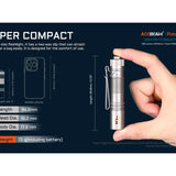 Acebeam Pokelit AA LED Flashlight - 500 Lumens - Nichia 519A - High CRI - Includes 1 x USB-C Rechargeable 14500 - Copper or Titanium - Copper, Damascus, or 10th Anniversary Edition
