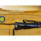 Acebeam Rider RX EDC LED Flashlight - 650 Lumens - NICHIA 219F - Includes 1 x USB-C Rechargeable 14500 - Rainbow, Blue