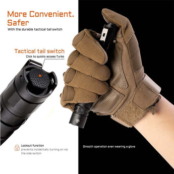 Acebeam TAC-2AA LED Flashlight - 1600 or 1400 Lumens - Includes 1 x USB-C Rechargeable Battery Pack - Choice of Color and LED