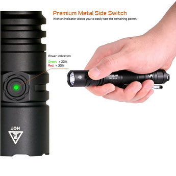 Acebeam TAC-2AA LED Flashlight - 1600 or 1400 Lumens - Includes 1 x USB-C Rechargeable Battery Pack - Choice of Color and LED