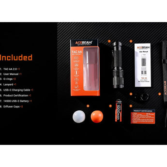 Acebeam Tac AA 2.0 - Package Contents Slide