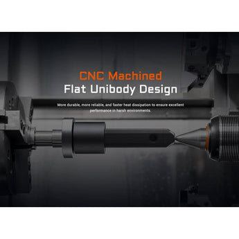 Acebeam UC20 USB-C Rechargeable EDC LED Flashlight Informational Slide - CNC Machined Flat Unibody Design