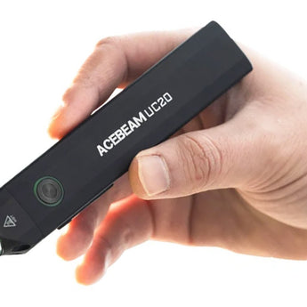 Black Acebeam UC20 USB-C Rechargeable EDC LED Flashlight - Held in Hand