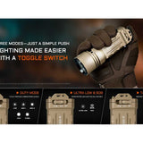 Acebeam X20-R LED Flashlight Informational Slide - Three Modes, Just a Simple Push