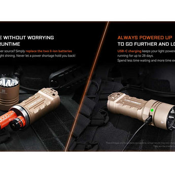 Acebeam X20-R LED Flashlight Informational Slide - Explore Without Worrying About Runtime