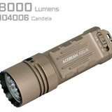 Acebeam X20-R LED Flashlight Informational Slide - 8000 Lumens, 104006 Candela