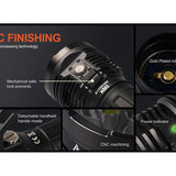 Acebeam X50 2.0 High Intensity USB-C Rechargeable Handheld Searchlight - 45000 Lumens - Uses Built-In 10.8V 4250mAh Li-ion Battery Pack - Cool or Neutral White LEDs