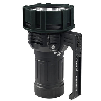 Acebeam X75 USB-C Rechargeable LED Searchlight - CREE XHP70.3 HI - 67000 Lumens - Uses 14.4V 61.2Wh Li-ion Battery Pack - Black or MAO Marble Finish