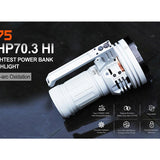 Acebeam X75 USB-C Rechargeable LED Searchlight - CREE XHP70.3 HI - 67000 Lumens - Uses 14.4V 61.2Wh Li-ion Battery Pack - Black or MAO Marble Finish