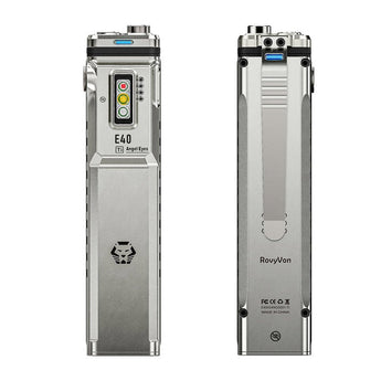 RovyVon Angel Eyes E40 USB-C Rechargeable EDC LED Flashlight - 3600 Lumens - 650nm Red Side Light - 365nm UV Side Light - Uses Built-in 3000mAh Li-ion Battery Pack - Choice of Color